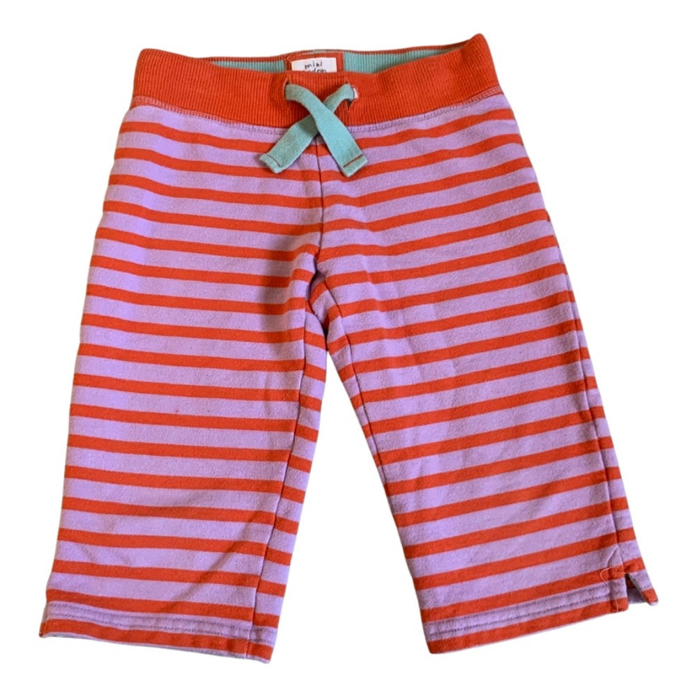 Mini Boden Purple & Orange Striped Capri Shorts (5Y)